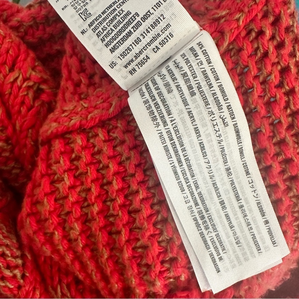 Abercrombie & Fitch Womens Knit Sweater Size S Red Long Sleeve Pullover - Picture 12 of 13